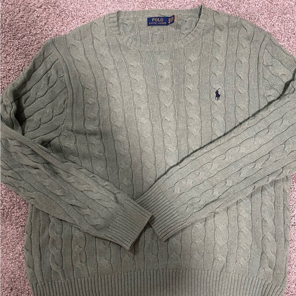 Polo by Ralph Lauren Men's Green Cable Knit Sweater